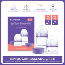 Lansinoh 60ML, 160ML ve Xs, S Akışlı Naturalwave® Biberon Emziği Yenidoğan Başlangıç Seti (0-3 Ay)