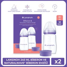 Lansinoh 2 X 240 ml Biberon & NaturalWave® Biberon Emziği (3 Ay+)