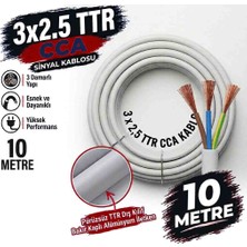 West 3x2.5 Ttr Cca Sinyal Kablosu Beyaz – 10 Metre
