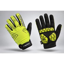 Heugers Raptor Matrix Touch Gel-Pad Dokunmatik Uzun Parmak Bisiklet Eldiveni (Turbo Green)