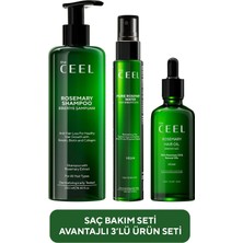 The Ceel 3'lü Saç Bakım Seti 400-499 ml Aşırı Yıpranmış Saçlara Dökülme Karşıtı Etki ve Vegan Formül