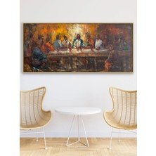 Simurg Sanatevi Son Akşam Yemeği Yağlı Boya Tablosu - Tuval Üzerine El Yapımı - 180 x 80 cm
