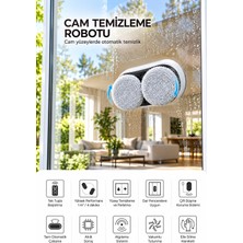 Atlt Atlantis Cam Temizleme Robotu Çift Miktofiber Paspaslı Su Püskürtmeli 500MAH Şarjlı Uzaktan Kumandalı Fırçasız Motor Turbo Fan Akıllı Sürüş Vakumlu Tutunma Öşft Düşme Koruma Sistemi Akıllı Basın Ayarı