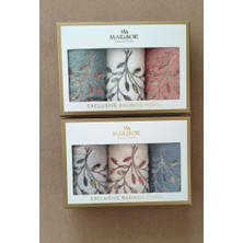 A.Z.H. Maribor (Kutulu 6.lı Set) 3D Nakışlı Premium 30X50 cm Mutfak Havlusu %70 Bambu , %30 Pamuk