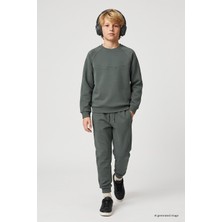 Tommy Life Haki Standart Fit Basic Dikiş Detaylı Erkek Çocuk Eşofman Takım - 11325