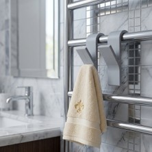 katre flowers 2'li Havlupan Askısı Seti - Banyo Radyatör Havlu ve Bornoz Askılığı (Tek Renk 2 Adet)