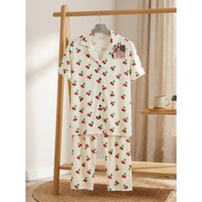 Kirazlı Yumuşacık Pijama Takımı