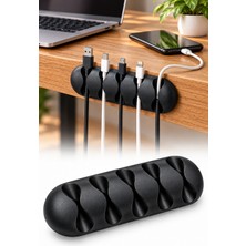 Omilife 5 Kanallı Kablo Tutucu Yapışkanlı Fiş Sabitleyici Masaüstü Kablo Düzenleyici Organizer