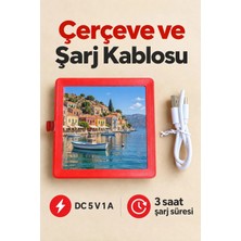 İlkyaz Fashion If Müzikli Fotoğraf Çerçevesi Bluetooth Bağlantılı Kırmızı Masaüstü Tasarım