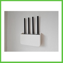 Bezos 3D Baskı Duvar Tipi Wifi Modem Saklama Rafı Router Gizleme Askısı Kablo Çıkışlı Beyaz Modem Tutucu 23X13 cm Vengners