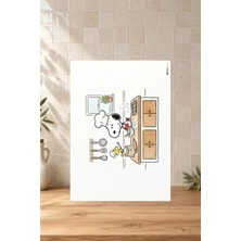 Decovetro Aşçı Snoopy Mutfakta Desenli Cam Kesme Tahtası Sunumluk 25 x 35 cm