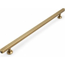 Badem10 Lüks 320 mm Antik Sarı Çizgili Metal Mobilya Mutfak Banyo Kitaplık Kulp Çekmece Dolap Kulbu Modern