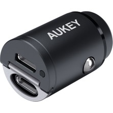 Aukey Cc-A4-Bk 30W 2 Port Type-C Pd Destekli Araç Şarj Cihazı - Siyah