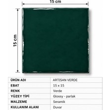 Karo Metro Artisan Hexagon 15X15 / Verde Glossy Duvar Karosu