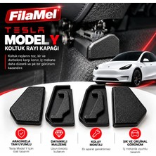 Filamel Tesla Model Y Uyumlu Koltuk Rayı Koruma Kapağı - Ön Koltuk Altı Ray Kapatıcı 4'lü Set (Siyah)