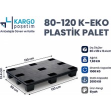Kargo Poşetim 80X120X13 cm Plastik Palet Siyah | Iç Içe Geçmeli  I Yük Taşıma