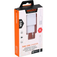 Muhtelif Ürünler Telefon Şarj Cihazı Set Iphone 3A Hızlı Şarj Megatech CC01