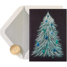 Str Store Zarflarla Kutulu Noel Kartları, Huzur ve Mutluluk Senin Olabilir, Noel Ağacı (12 Adet)