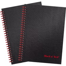 Str Store Iş Defterleri, 2'li Paket, Sert Kapaklı, Çift Telli, 70 Yaprak, 8-1/4" x 5-1/4", Siyah (400163208)