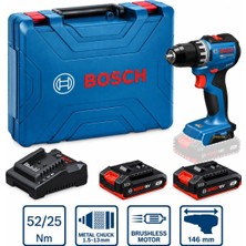 Bosch Gsr 18V-52 2x2 Ah Akülü Delme ve Vidalama Makinesi 06019S002A