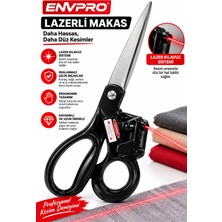 Ellante Envpro EMV5690 Lazerli Makas Paslanmaz Çelik Bıçaklı Hassas Kesim Makası Kumaş Kağıt Karton Terzi ve Hobi Makası