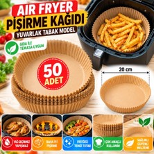 İlkyaz Fashion If 50 Adet Air Fryer Pişirme Kağıdı Tek Kullanımlık Hava Fritöz Yağ Geçirmez Yapışmaz Tabak Model