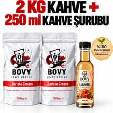 Bovy Craft Coffee Barista Cream 2 x 1 kg Kahve + 250 ml  Kahve Şurubu