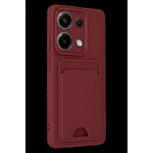 sbodurhome Xiaomi Redmi Note 13 Pro 4g Kılıf Kelvin Kartvizitli Silikon - Bordo