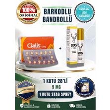 Paket CİALISHAP5MG 1 Kutu 28'li + Stagsprey_geciktirici Orijinal Bandrollü Barkodlu Garantili Performans_prostat Erkeklerözel Cînsel_takviye CIALIS_5MG_HAP_TABLET_GECİKTİRİCİ_SPREY