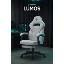 Rampage Lumos Terletmez Kumaş Ayak Destekli Gri Oyuncu Koltuğu - KL-R12