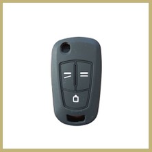 Bezos Opel Astra Insignia Corsa Katlanır Anahtar Uyumlu Silikon Oto Anahtar Kumanda Kabı Kılıf Siyah Za