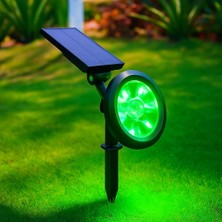 18W Solar Bahçe Aydınlatma Lambası - 9 LED Yeşil Işık, 200 Lümen, IP65 Su Geçirmez, Güneş Enerjili Kazıklı Veya Duvar Montajlı Çim Armatürü