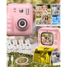 İlkyaz Fashion If Çocuk Dijital Fotoğraf Makinesi Anında Baskı ve Hd Video Kayıt Özellikli 5 Kalem ve 4 Rulo Kağıt Hediye