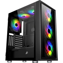 1st Player Ar7-G Siyah 750W 80+ Sılver Atx 3.1 Argb 4X12CM Fan Temperli Cam USB 3.0 Atx Kasa BEZOS16