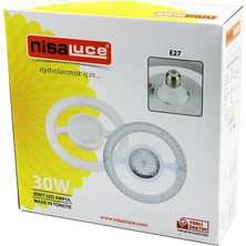 İlkyaz Fashion If Nisaluce EAMP-059/KB Mika Kristal Plastik Cam Simit Model LED Ampul 30W E27 BEYAZ=6500K 2700 Lumen