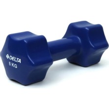 Delta 8 kg x 1 Adet Deluxe Pvc Kaplama Koyu Mavi Demir Dambıl