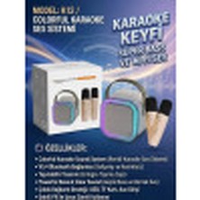 Aydogan's K12 Cift Mikrofonlu Renkli Tasinabilir Karaoke Hoparlörü (Bluetooth 5. 4 & Rgb Işıklı)