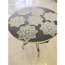 Aydogan's 6'lı Dantel Kahve Sunumluğu 15X15 cm Asorti Desenli Bardak Altlığı Türk Kahvesi Fincan Sunum S