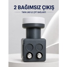 Aydogan's Çift Çıkışlı Twin Lnb 4K Ultra Hd Uyumlu Ku Band Uydu Anten Başlığı 0. 1 Db - Bayi Depom