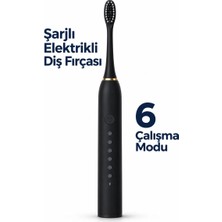Aydogan's Siyah Şarjlı Elektrikli Diş Fırçası 6 Modlu - Bayi Depom