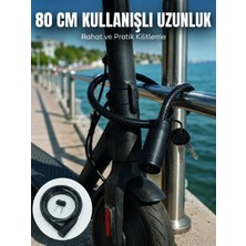 Aydogan's Bisiklet ve Scooter Kilidi 12 mm Çelik Halat 80 cm Anahtarlı Kilit Pvc Koruyucu Kaplama 2 Anahtarl