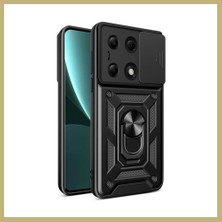 Bezos Poco M6 Pro 4g Uyumlu Kılıf Pars Lens Yüzüklü Silikon - Siyah Za