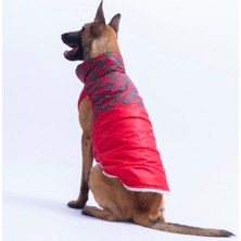 Pawstar Kırmızı Plaid Ekose Desen Yelek Büyük Irk Köpek Yeleği Köpek Kıyafeti Köpek Yağmurluk