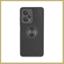 Bezos Redmi Note 12 5g Uyumlu Kılıf Montreal Yüzüklü Silikon Kapak - Siyah Za