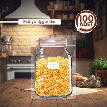Palpak Büyük Boy Bakır Metal Kapaklı Kavanoz Görünümlü Saklama Poşeti (17X27 cm -1000 ml ) 100 Adet