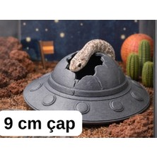 Flexis Ufo Tasarımlı Teraryum Süsü ve Dekoratif Gizlenme Mağarası