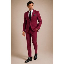 The Tailor Erkek Klasik Takım Elbise - Erkek Pantolon Ceket - Dikiş Detaylı Çift Yırtmaçlı Takım Elbise
