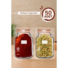 Palpak Bakır Desenli Mini Boy Kavanoz Görünümlü Kilitli Doypack Saklama Poşeti (11X15 cm - 200 Ml) 50 Adet