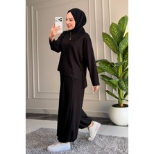 Suede Style 6685 - Şık Rahat Salaş Modal Pileli Şalvarlı Kadın Takım