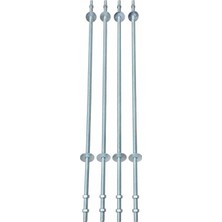 Han-Er Gijon Saplama Tij Seti M8 | 1 Metre (100 Cm) Galvaniz Kaplı Paslanmaz - 4'lü Set (40 mm Mega Geniş Pullu)